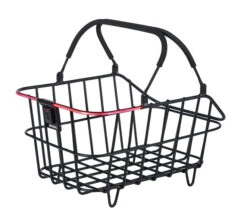 Basil Gepäckträgerkorb CentoAlu Nordlicht Schwarz, 46x34x26cm, Weitmaschig, Für Racktime